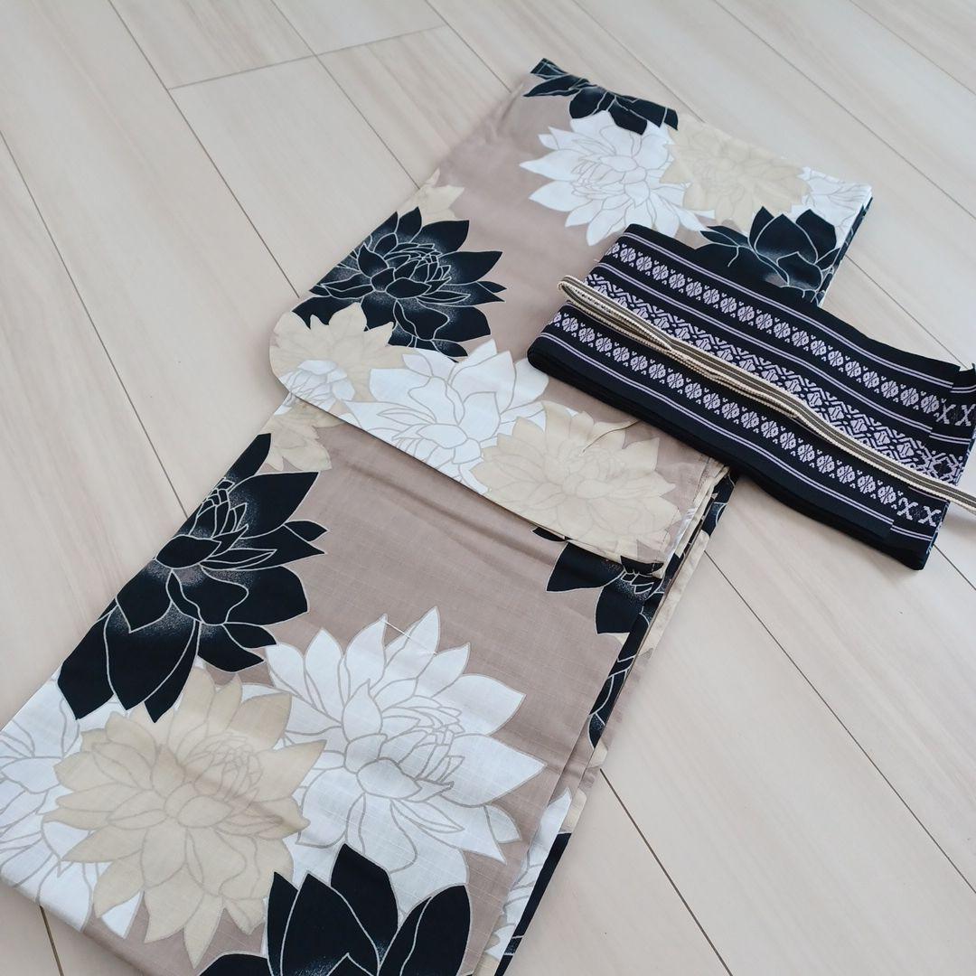 新品☆呉服屋♪大人上品な芍薬　人気色　夏着物　浴衣３点セット