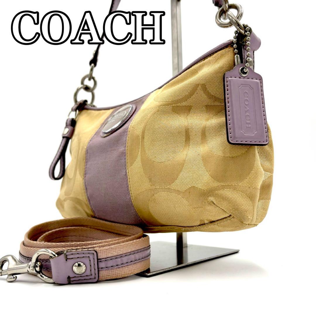 COACH コーチ　アクセサリーポーチ 2wayショルダーバッグ シグネチャー