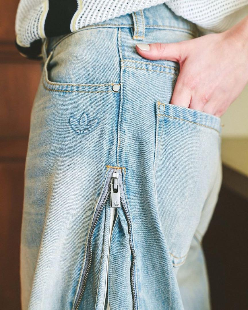 adidas DENIM ZIP PANT Size 29 JX9210