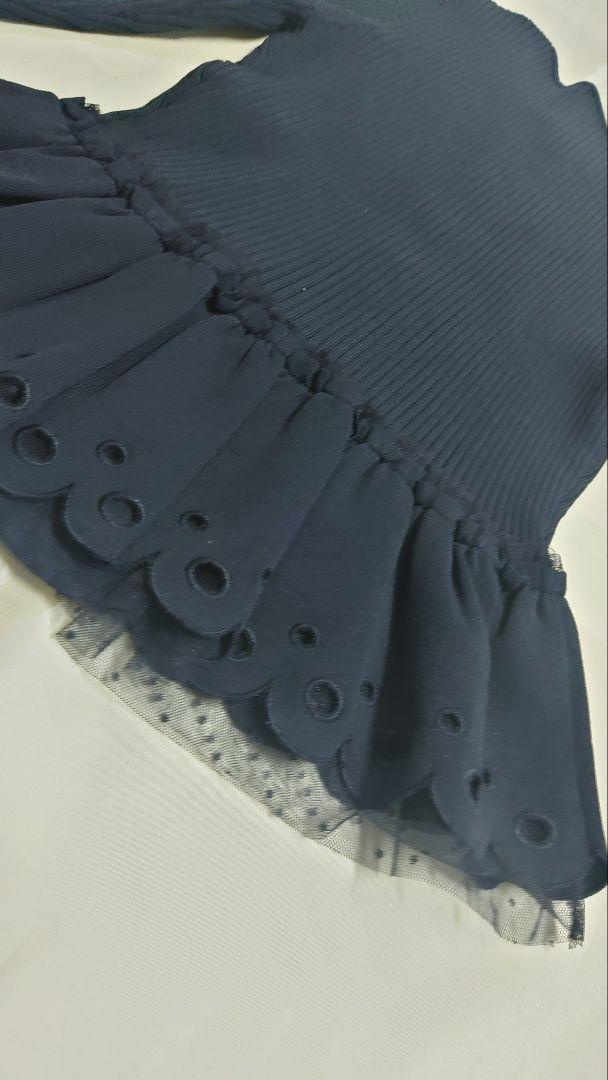 ★エムズグレイシー M'S GRACY　リボン刺繍ペプラムニット　カーディガン