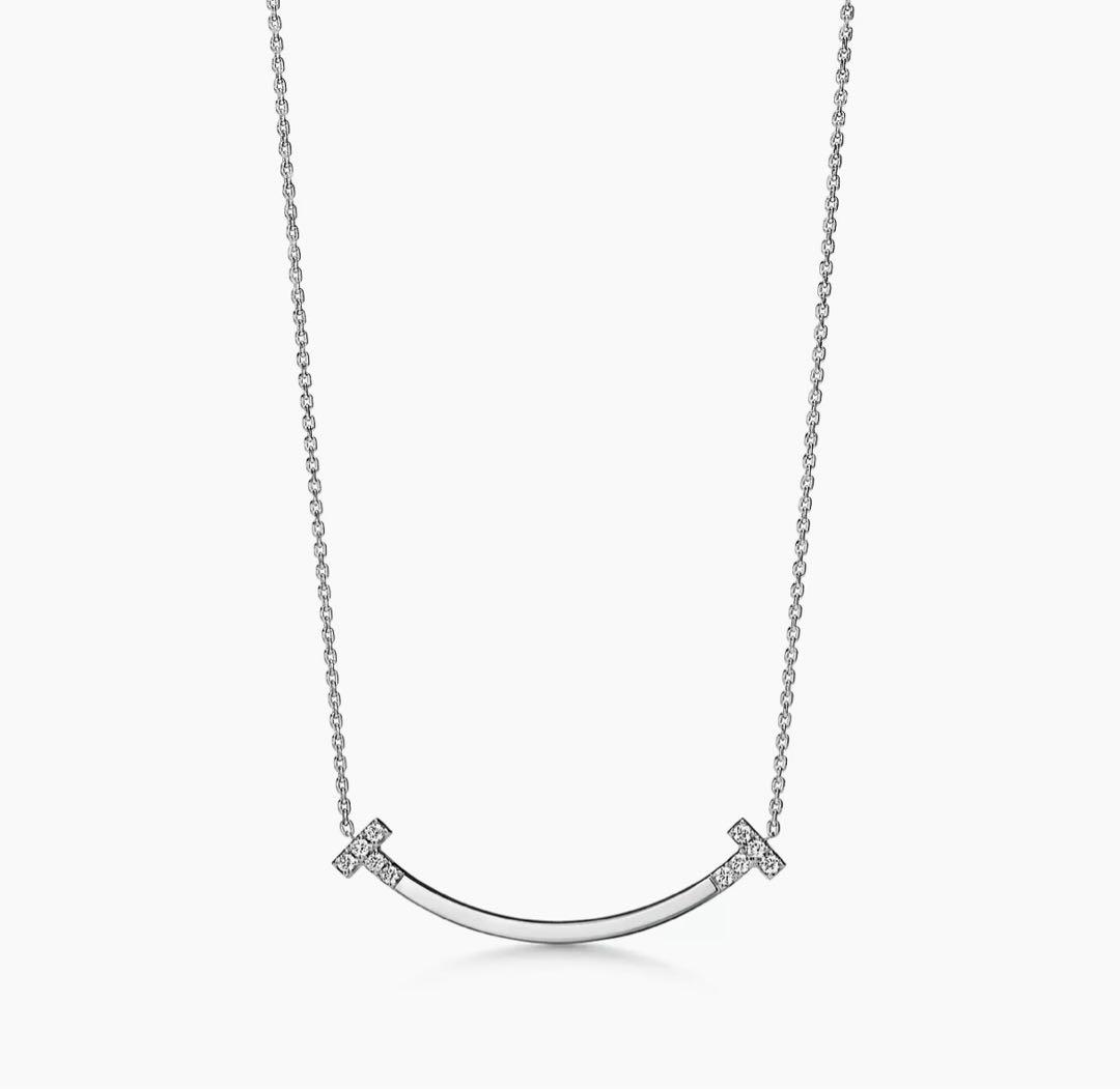 ティファニーTスマイルダイヤモンドペンダントWGミディアム[新品]定価59.4万