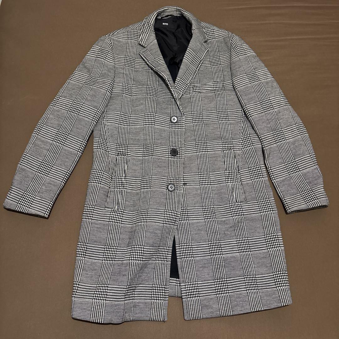 HUGO BOSS千鳥柄ロングコート