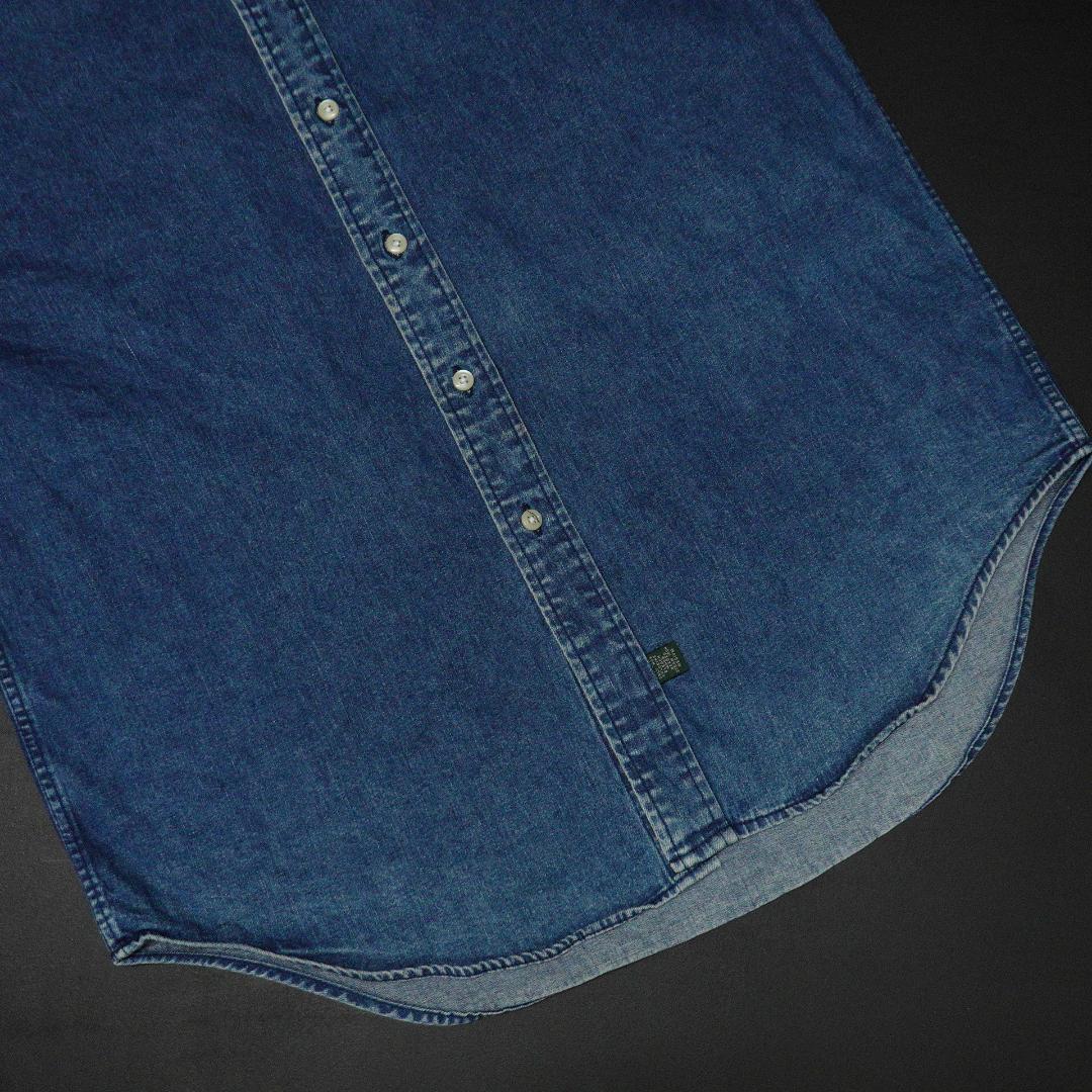 POLO COUNTRY 80s-90s デニムシャツ M ブルー 刺繍ロゴ