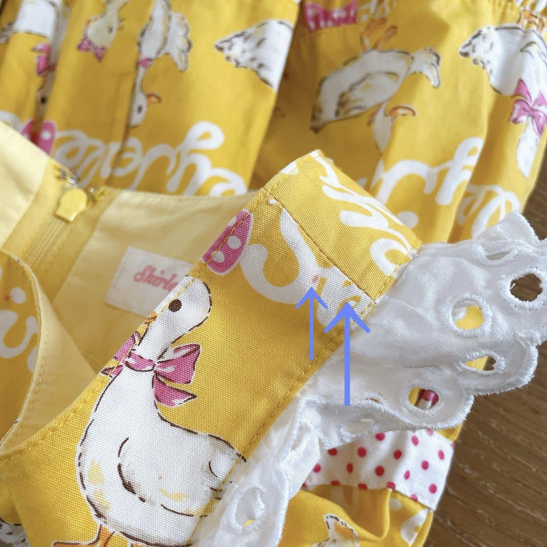 シャーリーテンプル】 あひる柄ワンピース ひよこ レトロ 110