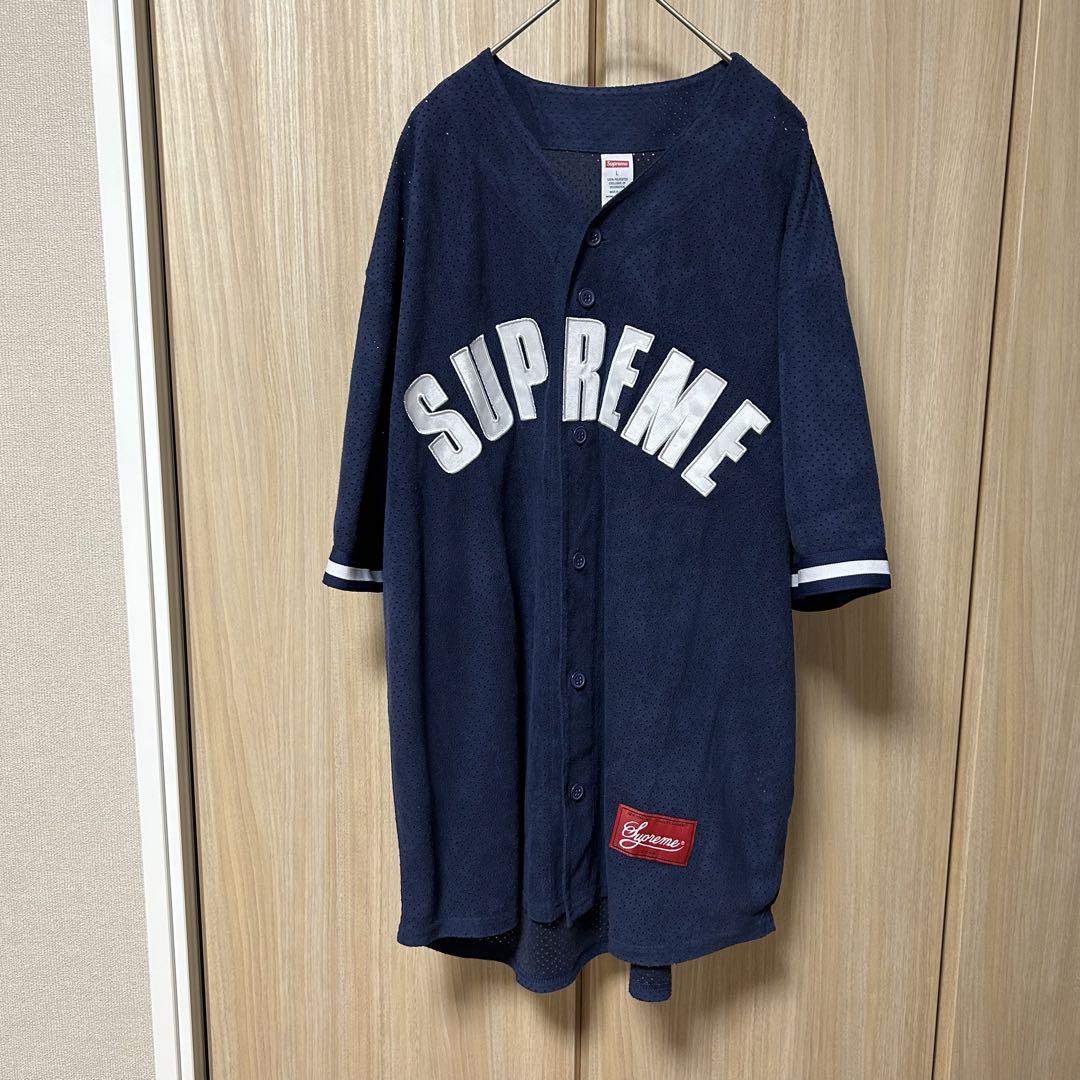 トップス SUPREME Ultrasuede Mesh Baseball Jersey