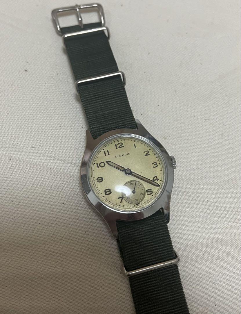 40's GLYCINE グリシン 手巻き アンティークウォッチ スモセコ OH