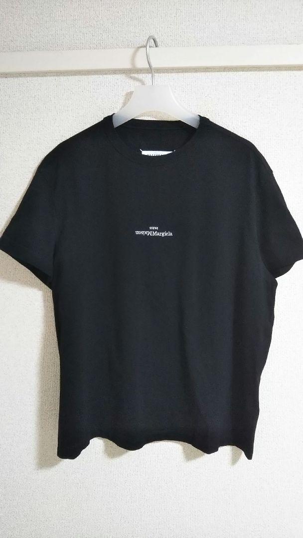 【関税込み】Maison Margiela ブラック ロゴ刺繍 Tシャツ メゾンマルジェラ Tシャツ ブラック 刺繍ロゴ