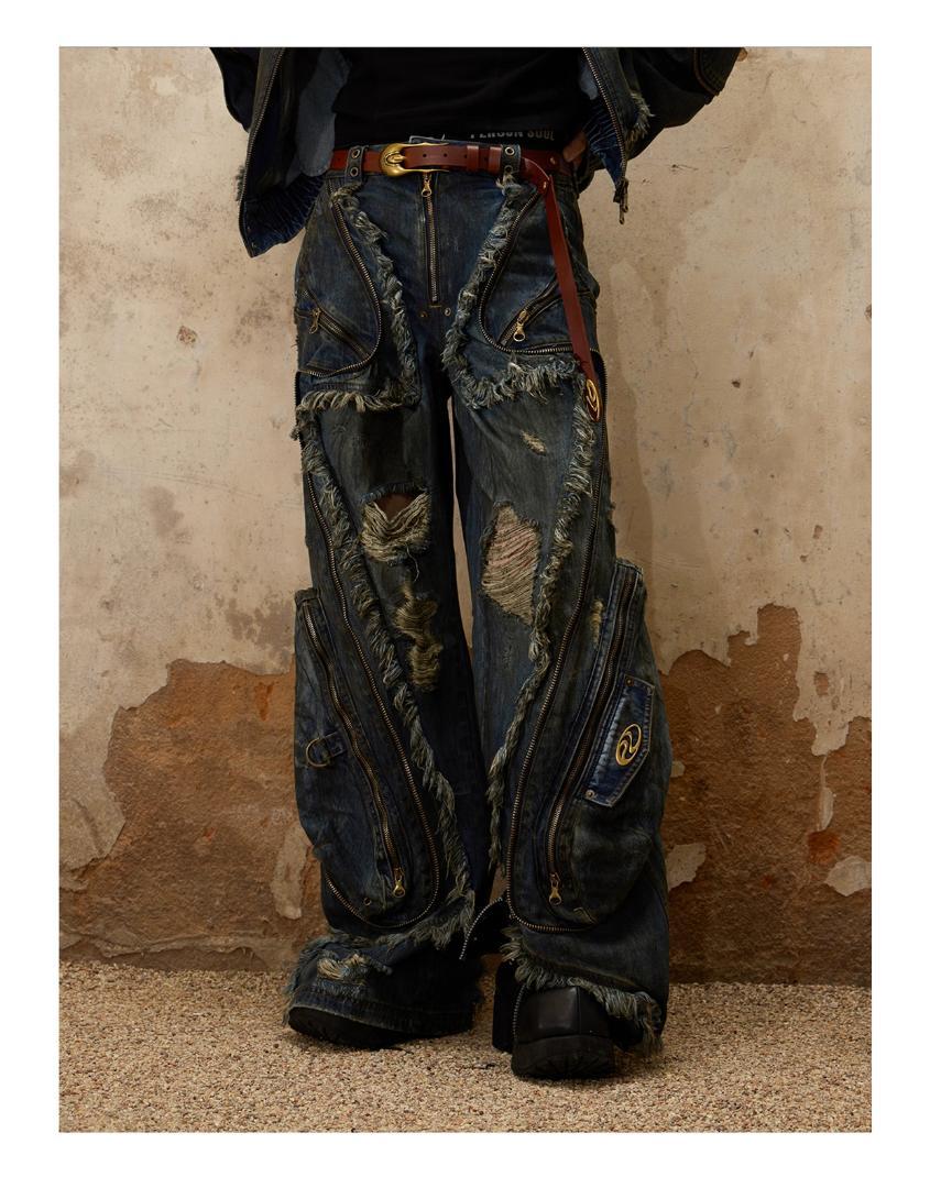 【期间限定】PERSONSOUL汚 デニム Alians Dirty Jeans