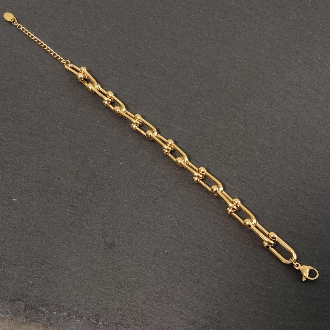 K18刻印 レディース ゴールド ブレスレット 18K GP 可愛い 18金
