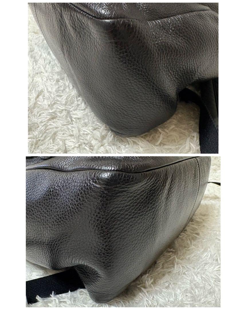 美品　COACH ブラック　レザーリュック　シボレザー　A4可　大容量