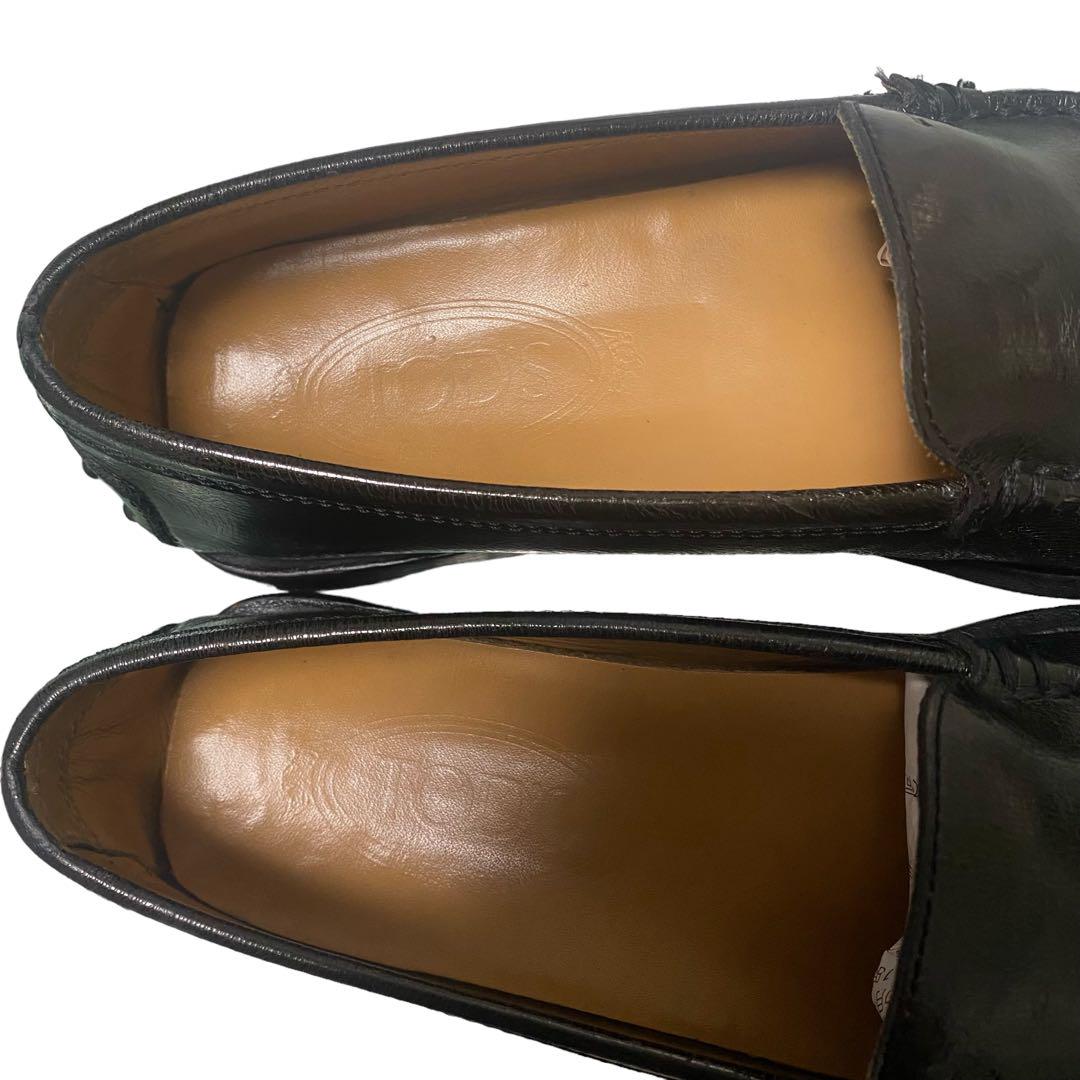 TOD'Sトッズ　ローファー　スクエアトゥ　レザー　ダークグリーン　サイズ38