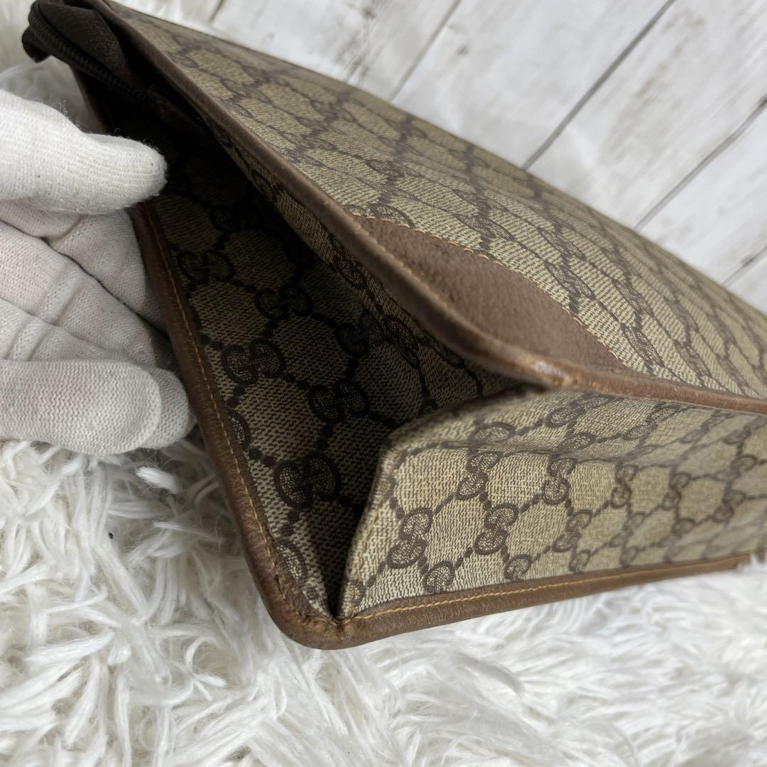 GUCCI GG柄　PVC クラッチバッグ　セカンドバッグ　ブラウン　オールド