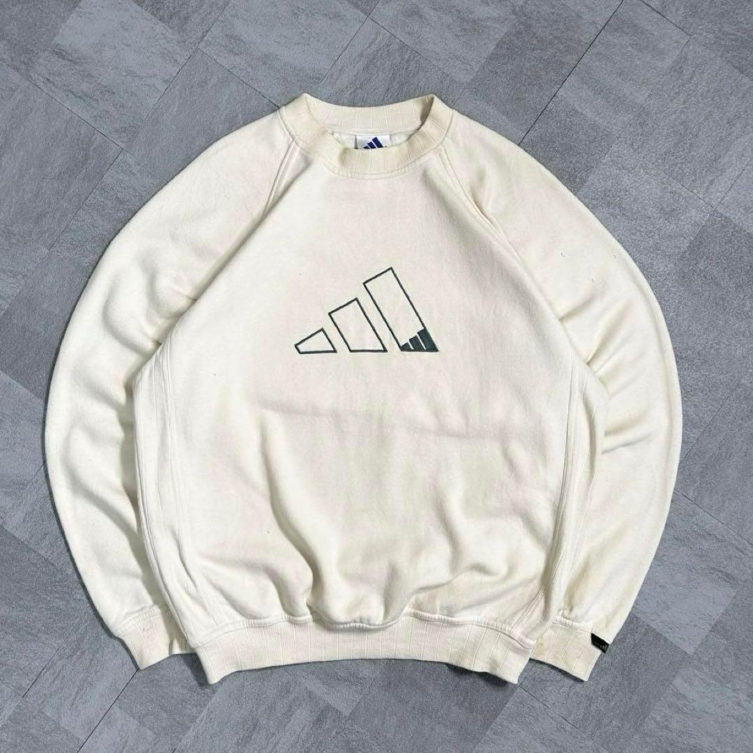 【希少カラー】アディダス スウェット 90s ロゴ刺繍 ゆるだぼ ラグラン レア