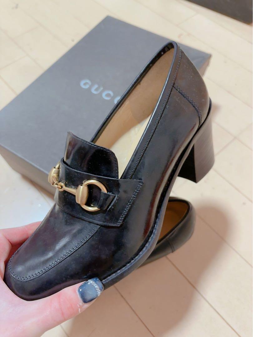 GUCCI ブラックレザー ローファー 靴　パンプス　グッチ　レディース