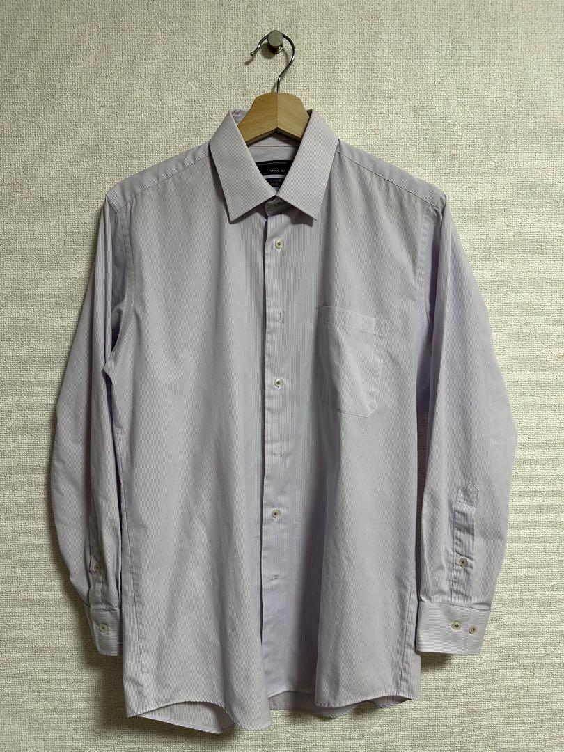 MODA RITORNO 薄紫 ストライプ 長袖ワイシャツ