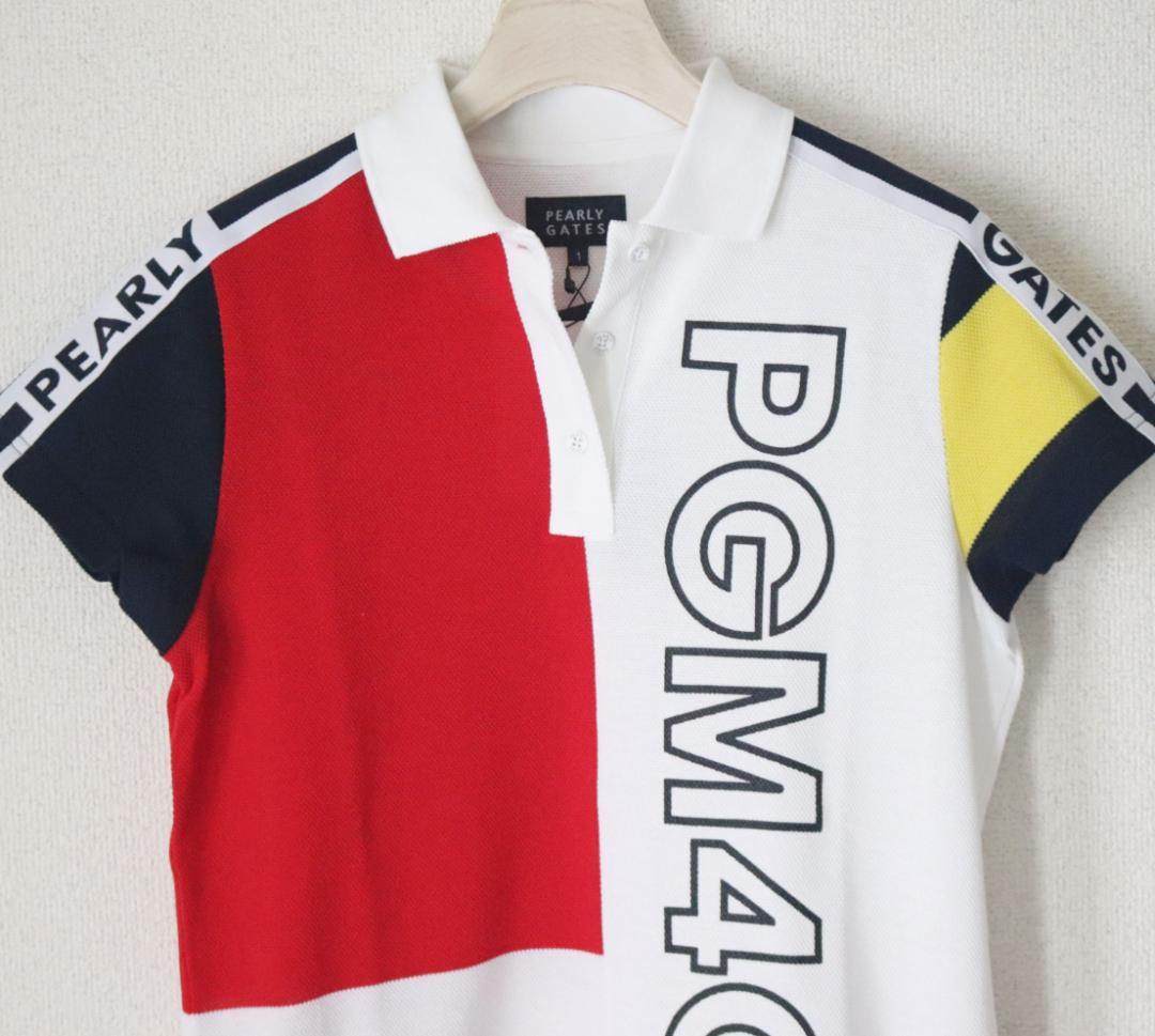 新品タグ付き【パーリーゲイツ】吸汗速乾 トリコロール 半袖ポロシャツ 1(M)