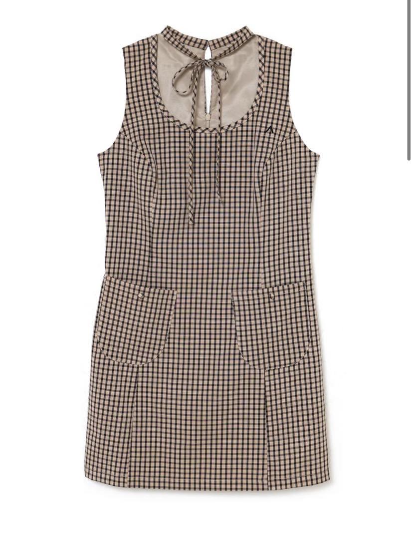 ANDMARY Natalie check mini dress beige