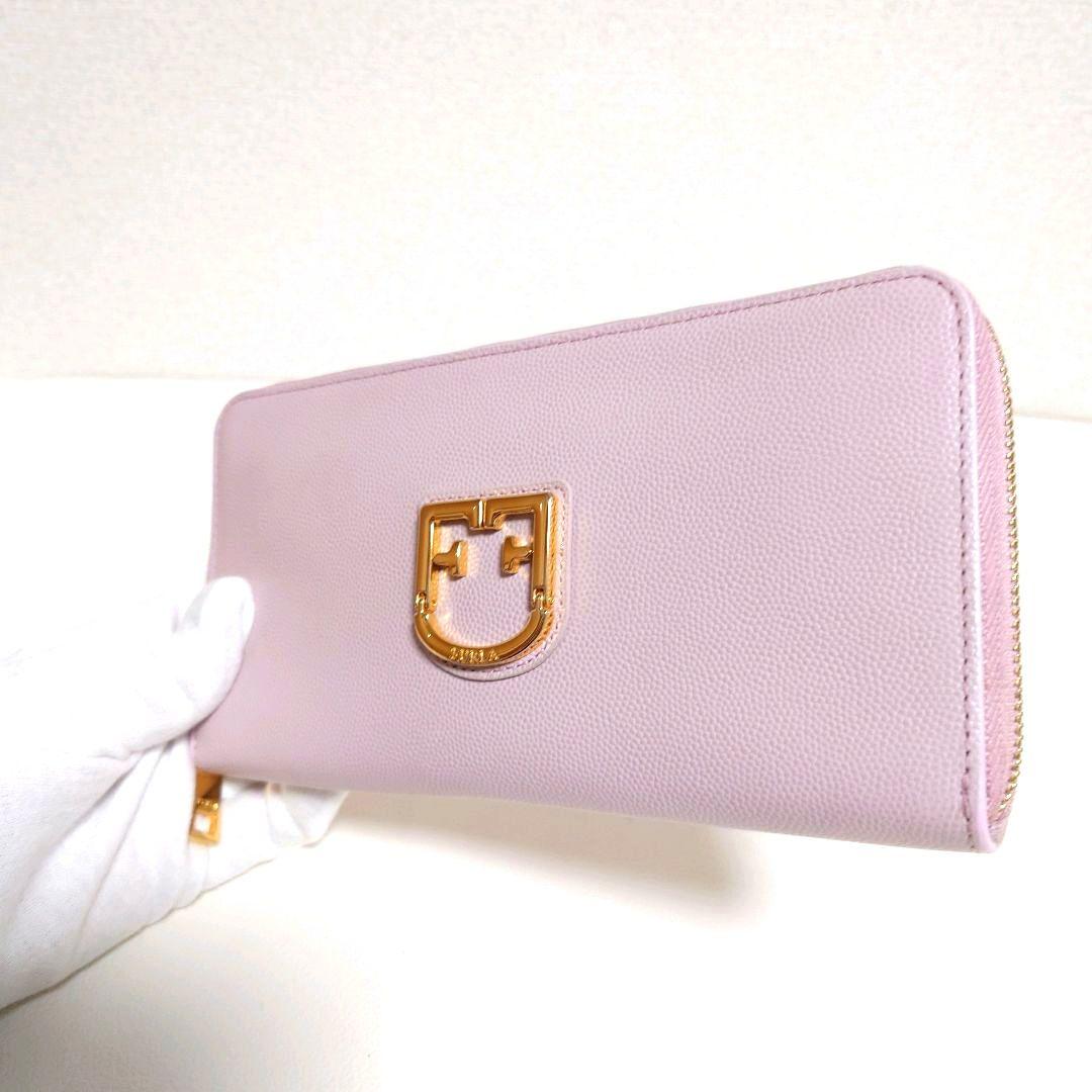 【未使用品】 フルラ ラウンドファスナー 長財布 ピンク
