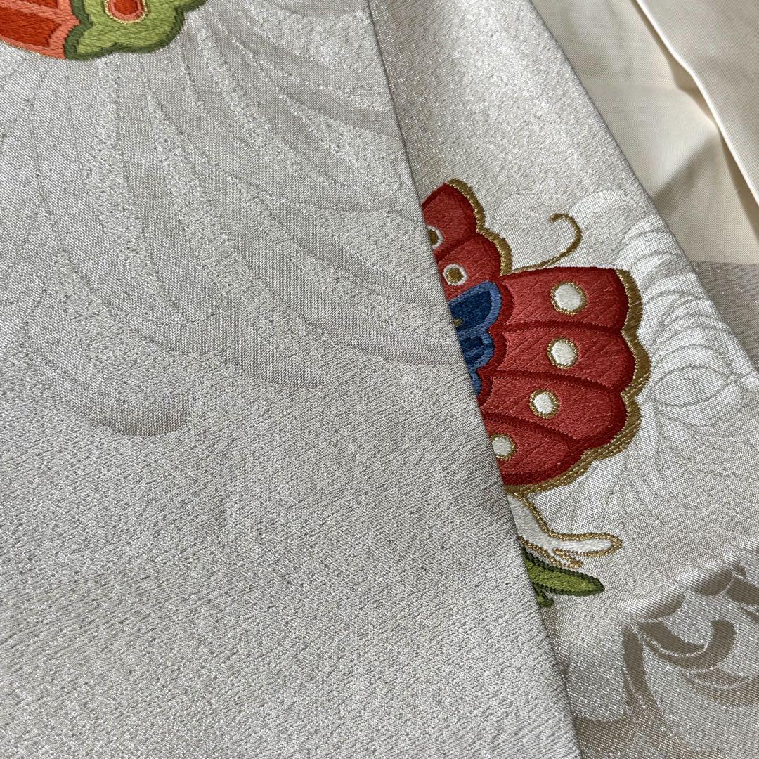 名古屋帯 蝶々 乱菊 銀通し 刺繍 NO-1376