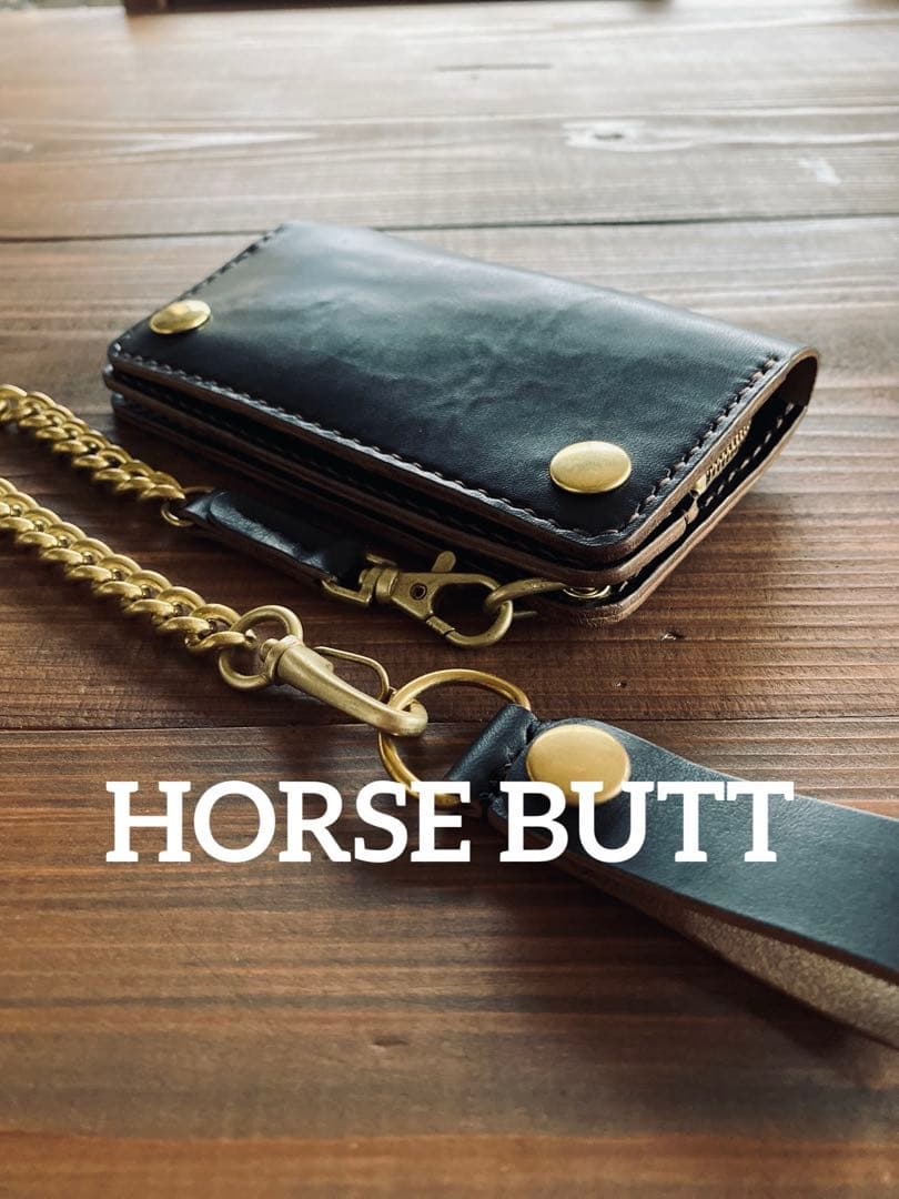 HORSE BUTT ミドルトラッカーウォレットTM02-54真鍮チェーン付き