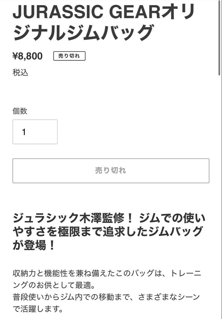 ジュラシック木澤　バッグ　新品未使用