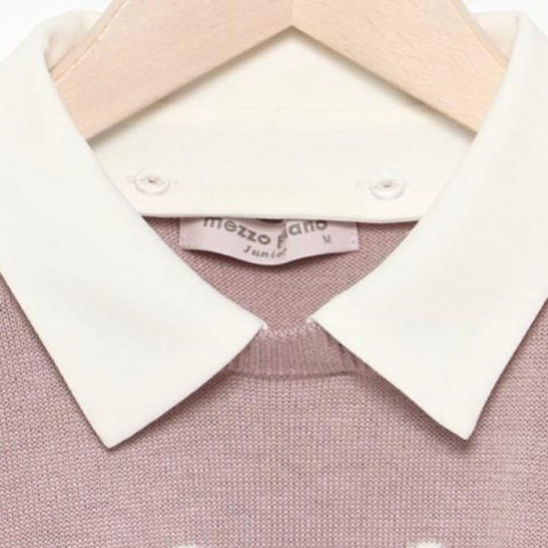 メゾピアノジュニア　衿つきリボンニット　150