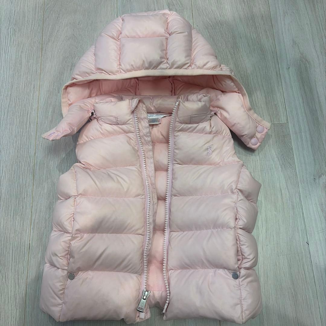 ラルフローレン ピンク ベスト フード付き100cm Polo Ralph Lauren Childrenswear