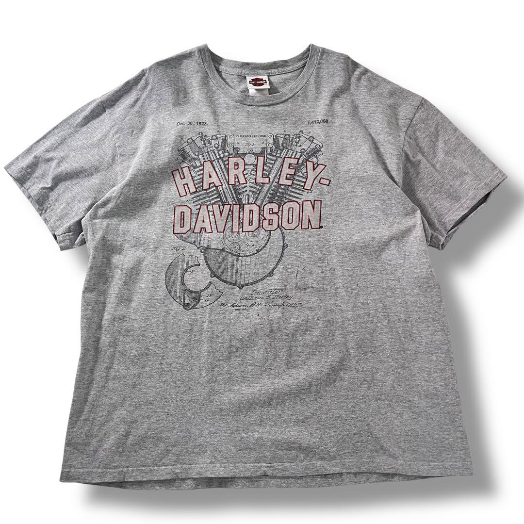 ☆半額　新品☆定価19,613　XL　半袖 サイクル　白、グレー系　 パンダーニ ハーレーダビッドソン 古着 Tシャツ グレー 両面プリント 半袖