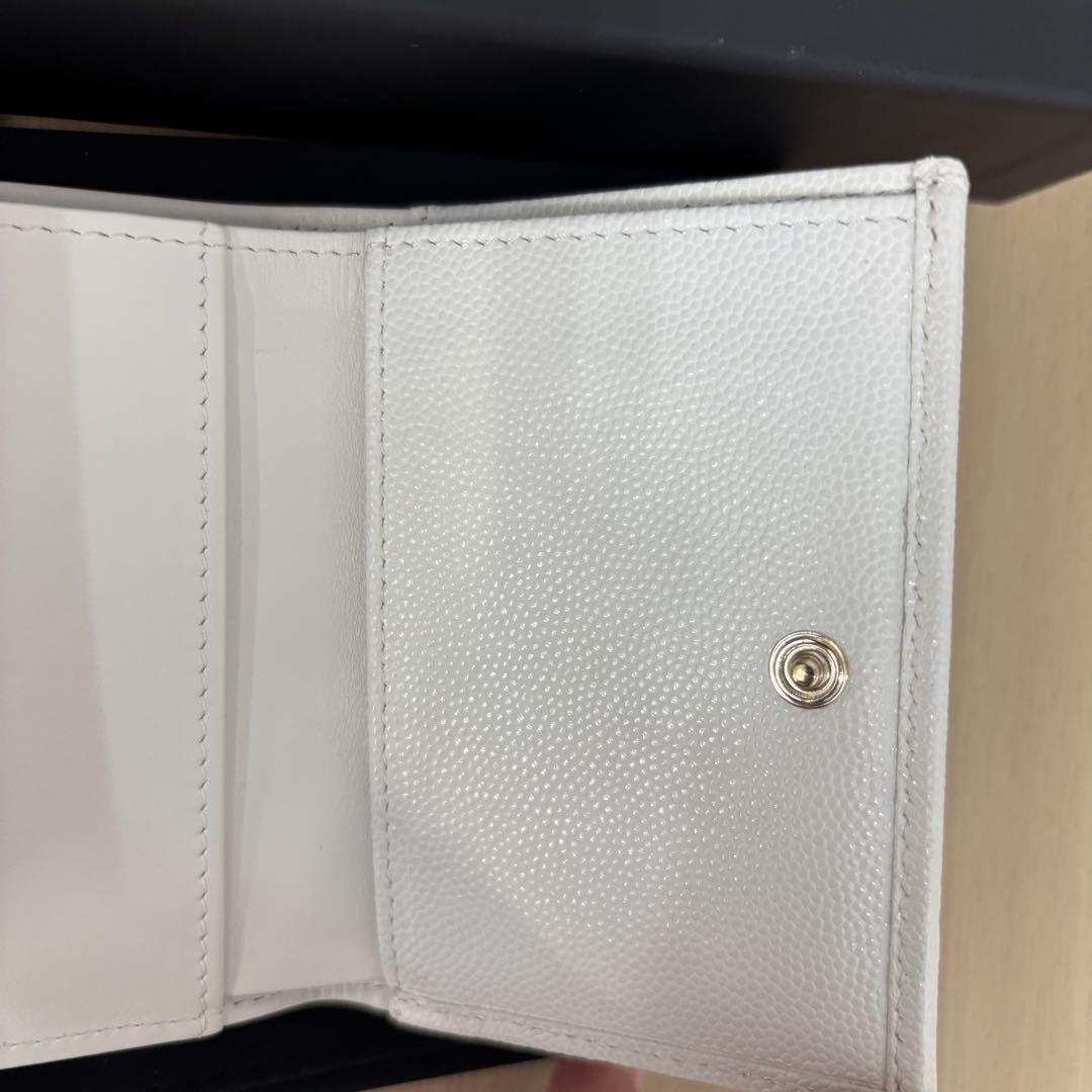▪️CHANELシャネル マトラッセ スモールフラップウォレット 三つ折り財布 白