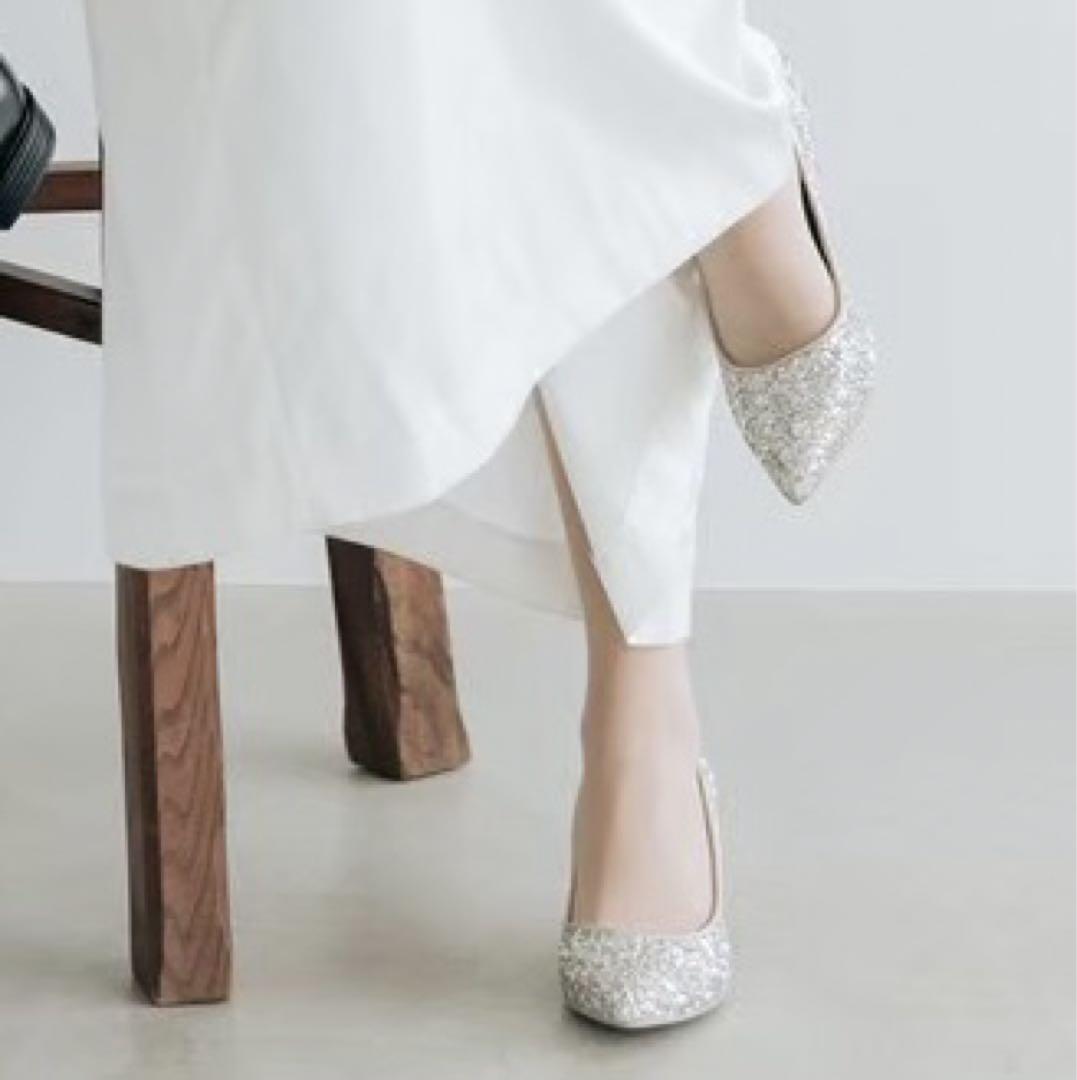 【お値下げしました】RANDA シルバーグリッター パンプス 23.5cm結婚式 お値下げしました～RANDA シルバーグリッター パンプス 23.5cm