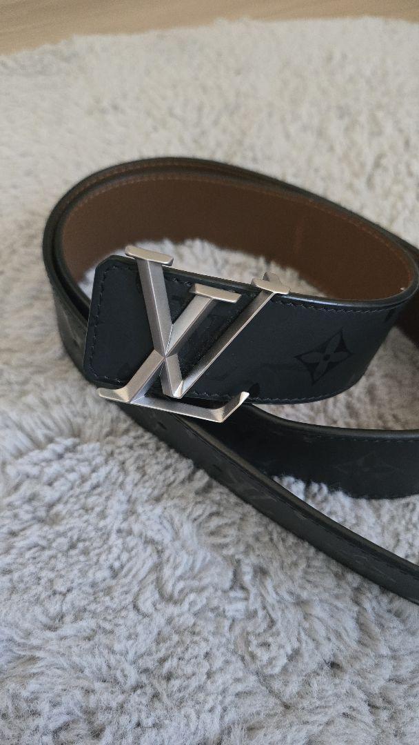 Louis Vuitton ブラックレザーベルト サイズ85cm