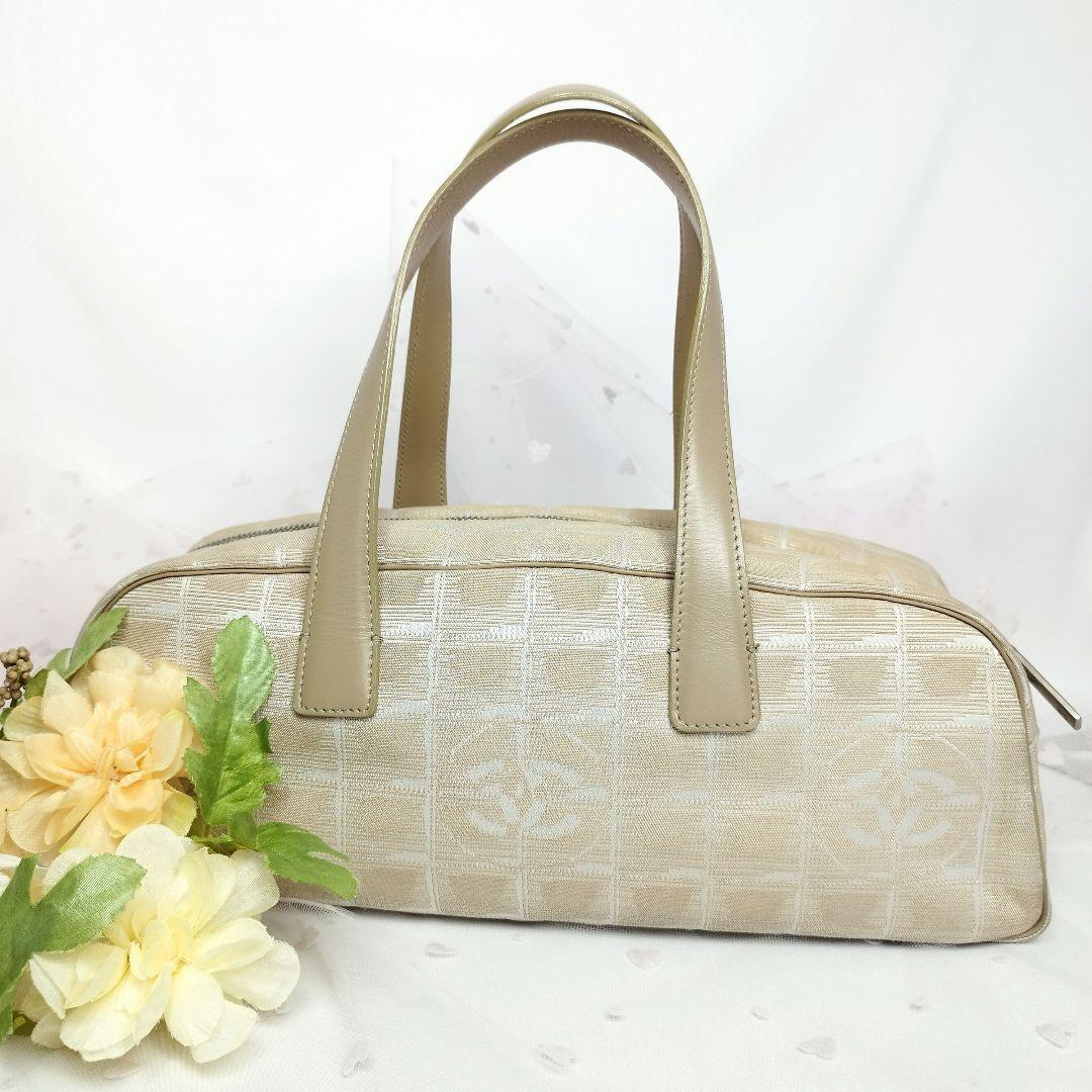 美品　CHANEL　シャネル　ニュートラベルライン　ミニボストン　ベージュ