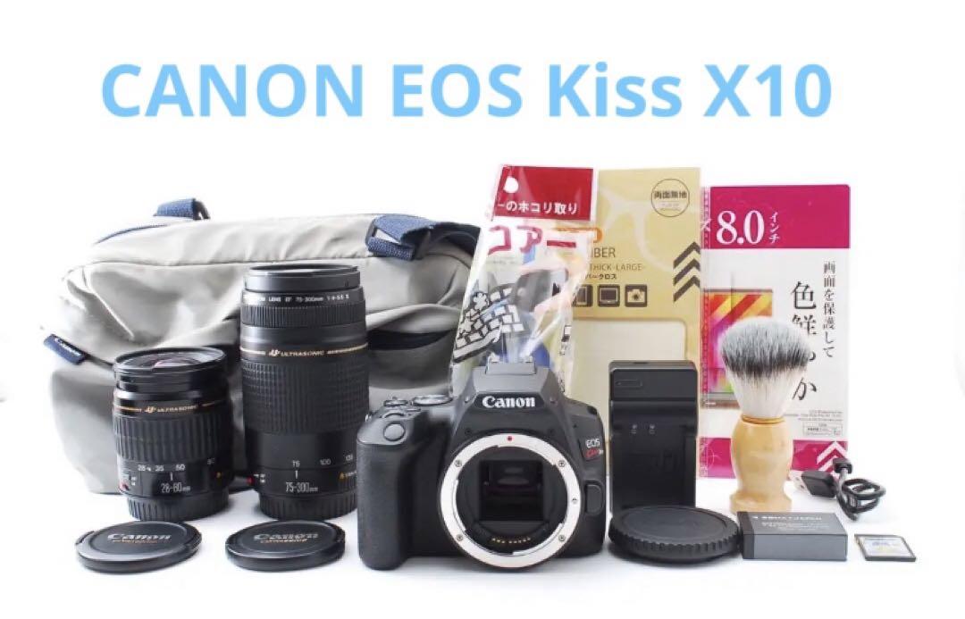 Wi-Fi /動画キャノン canon kiss x10標準&望遠レンズセット