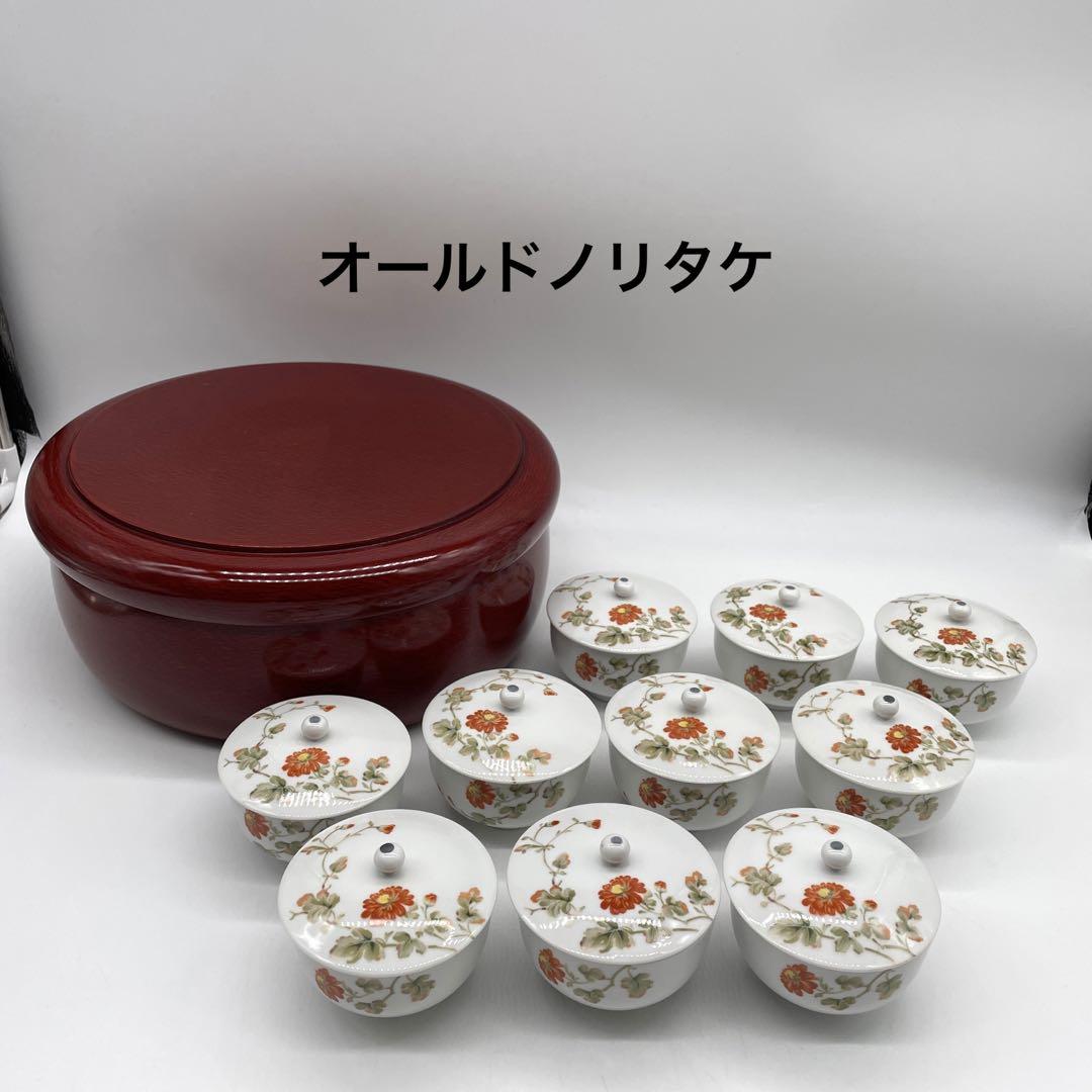 オールドノリタケEARLY NORITAKE   蓋付き湯飲み10客茶櫃