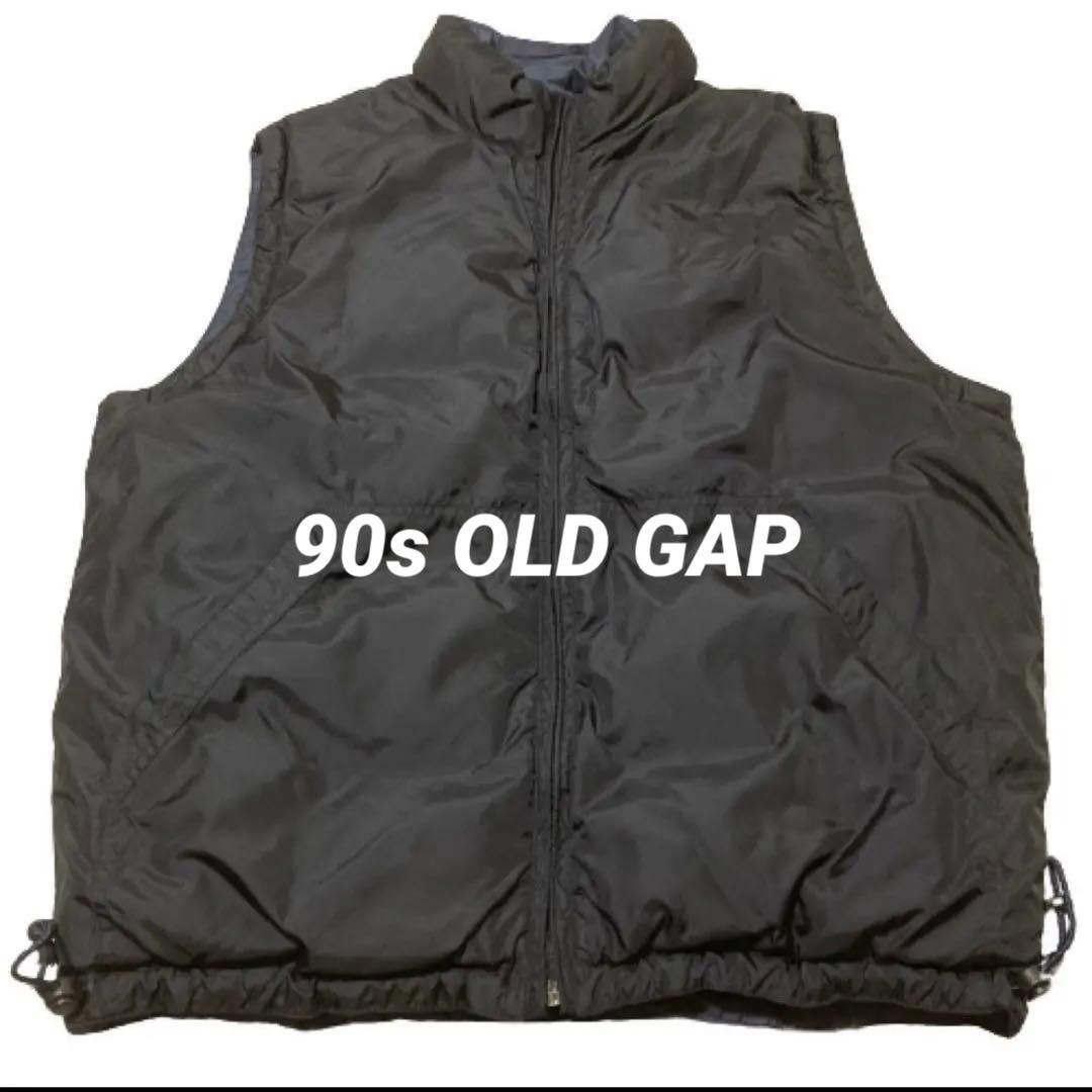 90s 00s OLD GAP リバーシブルダウンベスト キルティングダウンXS