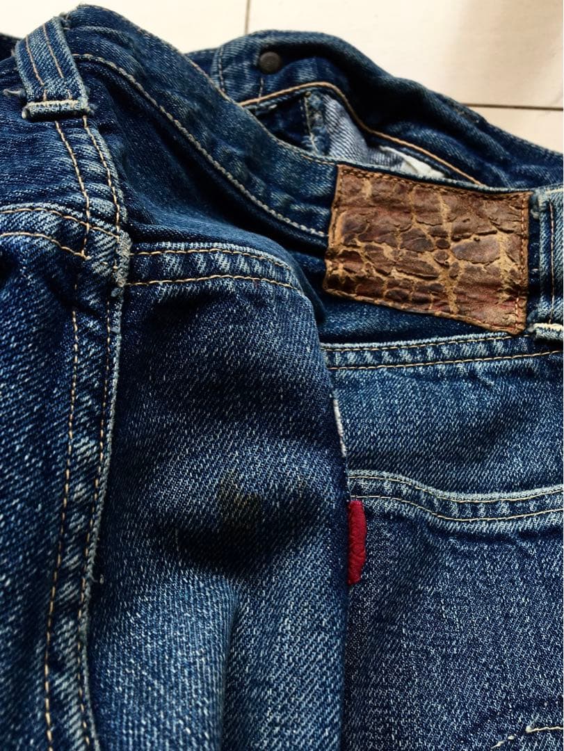 【47モデル 3.4WASH】真紺 革パッチ 501XX 34×32 リーバイス