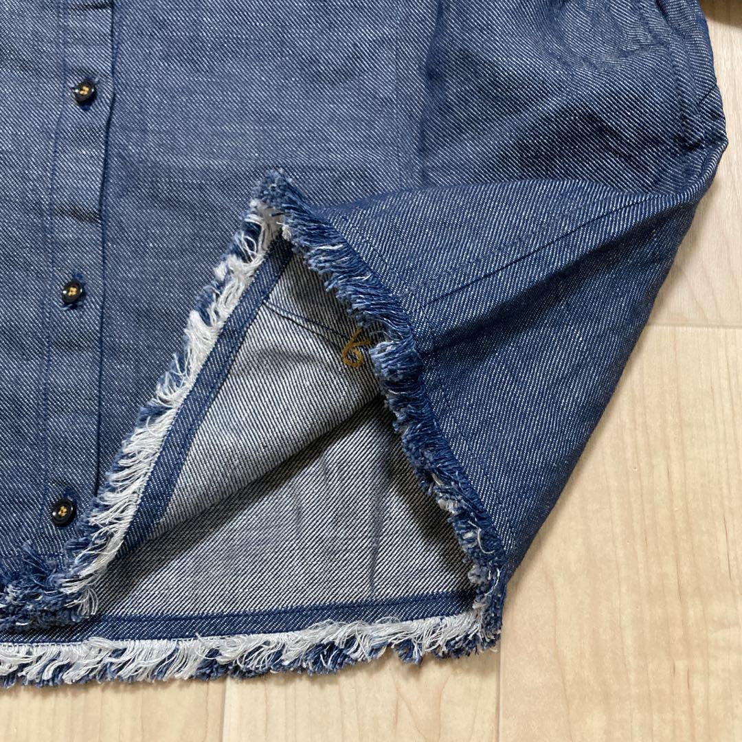 美品 45R 綿麻ざっくりデニムのブラウス（インディゴ） - メルカリ