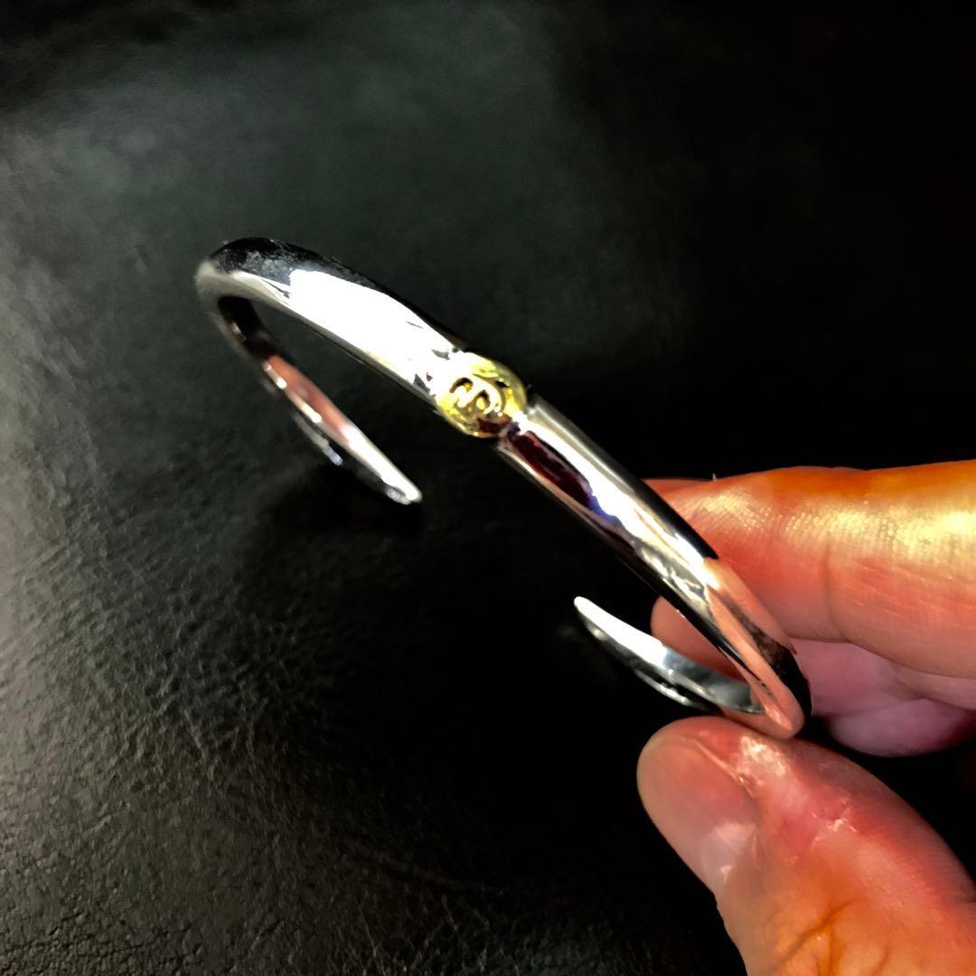 [silver925] 金メタル付 顔ブレス