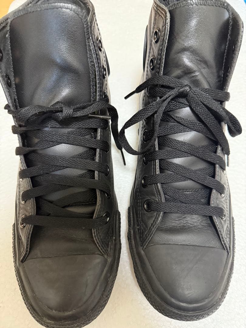 converse ハイカット レザー 黒
