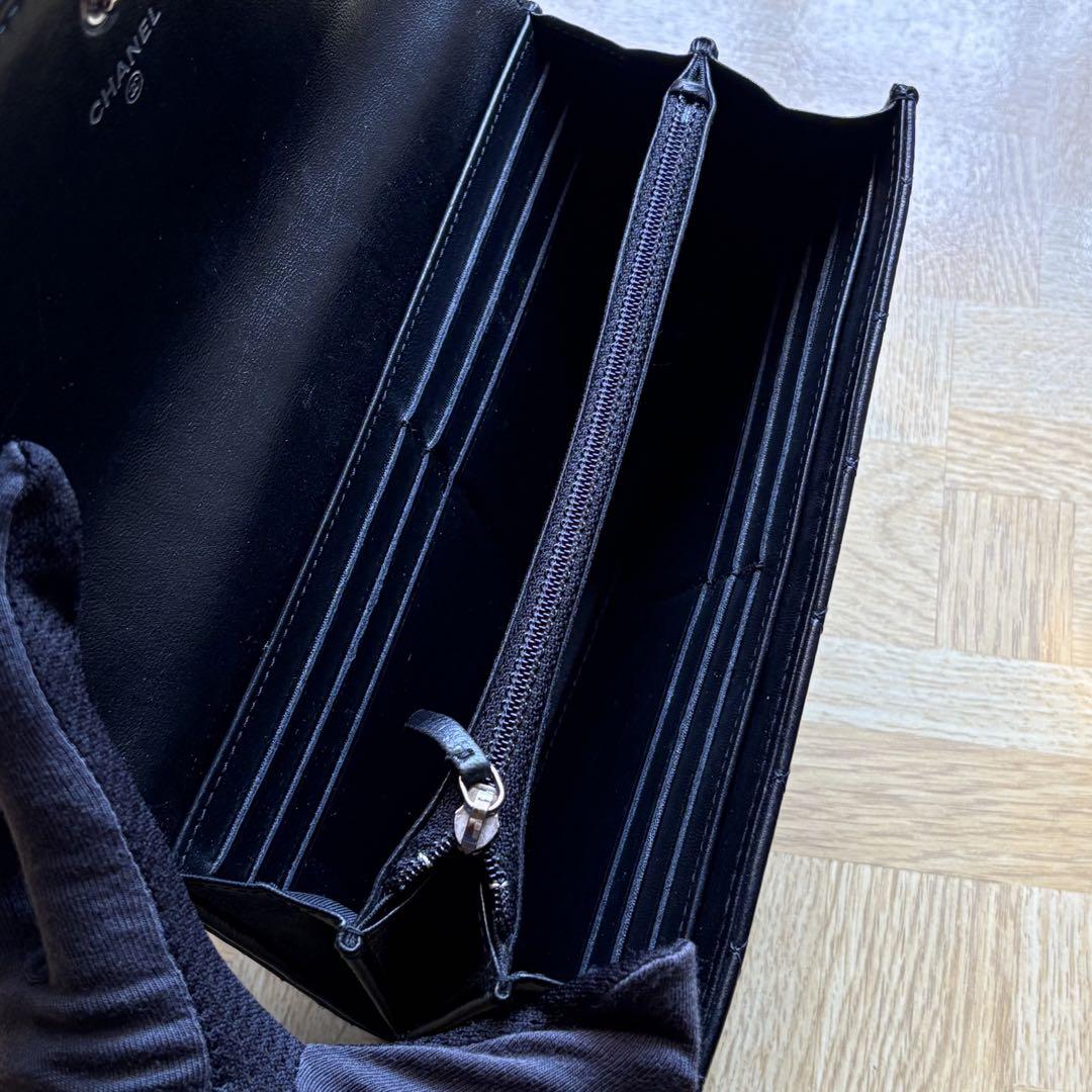 CHANEL シャネル マトラッセ デカココマーク ラムスキン 長財布