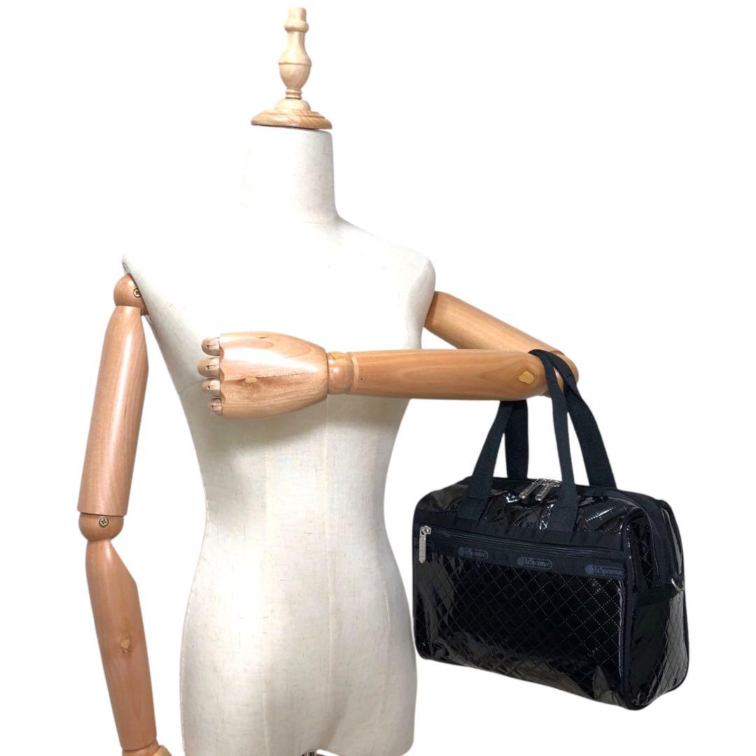 美品 LeSportsac レスポ 2way ショルダーバッグ ボストン 黒