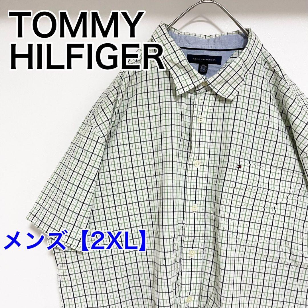 YAX12【US輸入】トミーヒルフィガー　半袖シャツ【メンズ2XL】白色黒色緑色