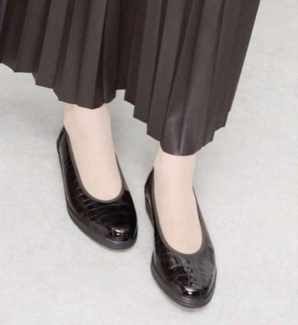 Gabor ガボール　クロコ型押し　フラットシューズ 美品