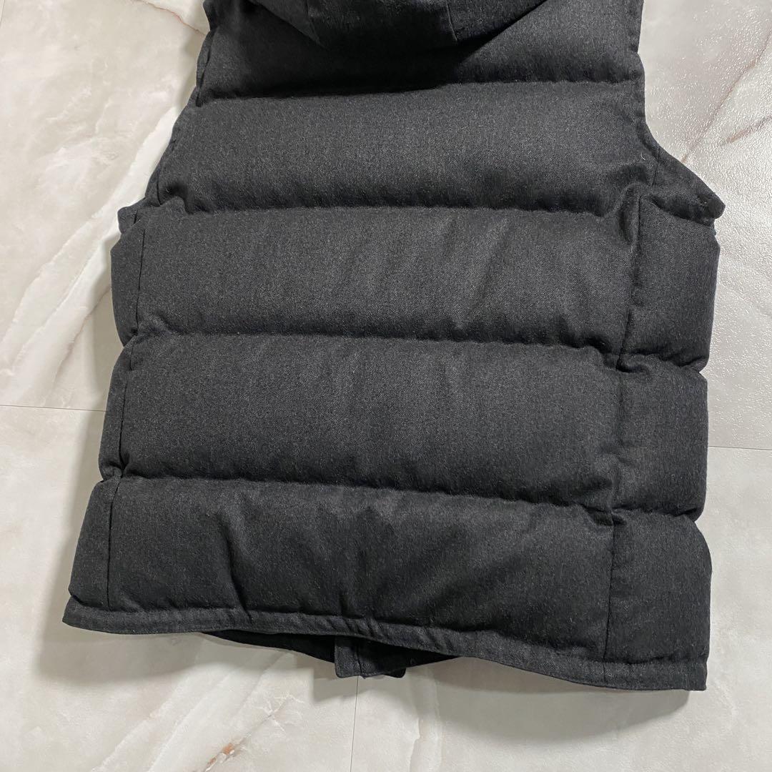 B15160 美品 オーシバル　ウールフランネル　ダウンベスト　チャコール　4 B15160 美品 オーシバル ウールフランネル ダウンベスト