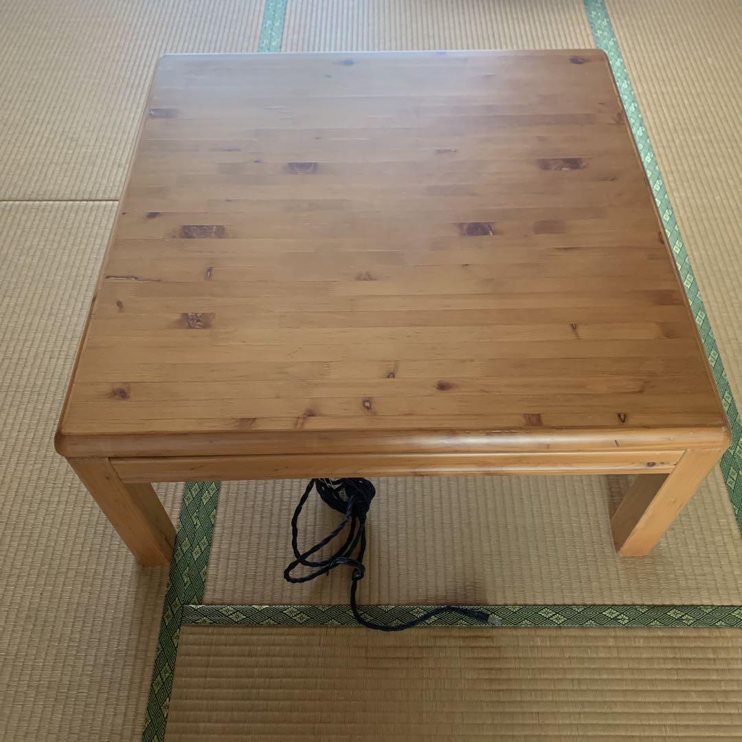 木製ヒーター付きこたつ