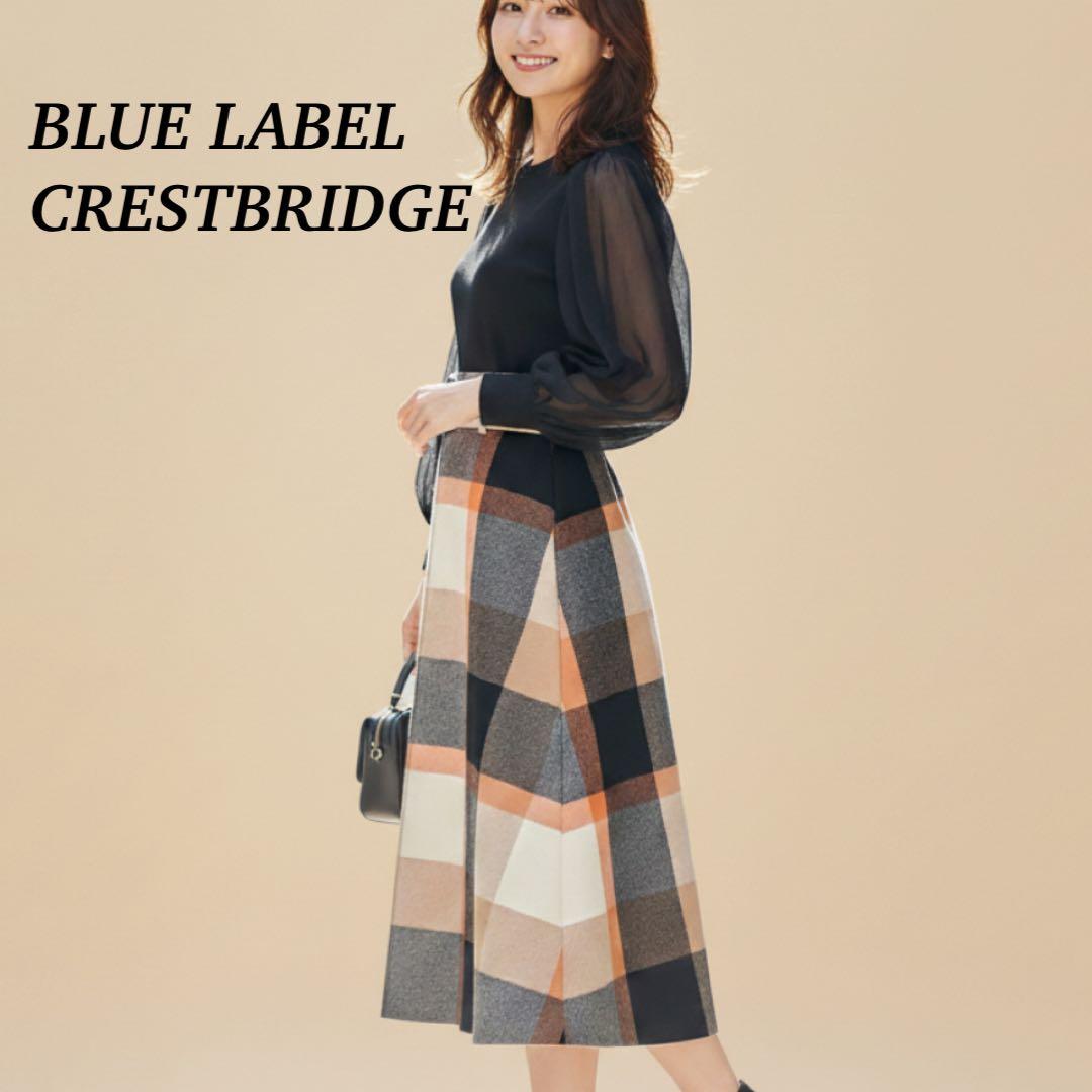 yummy777ブルーレーベルクレストブリッジ ワンピース チェック M