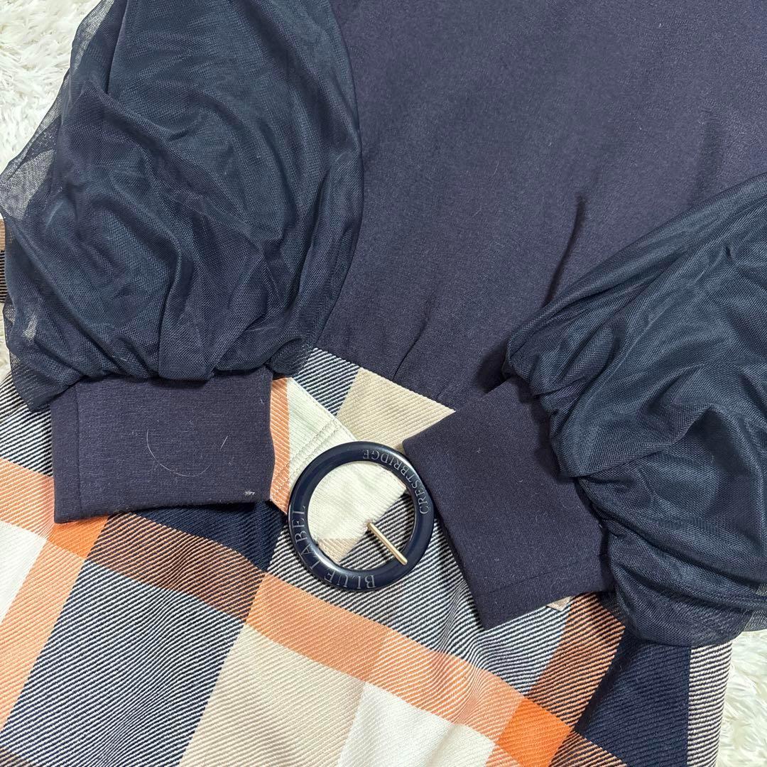 yummy777ブルーレーベルクレストブリッジ ワンピース チェック M