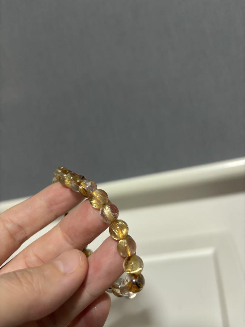天然石 ゴールデンルチルクォーツ　ブレスレット