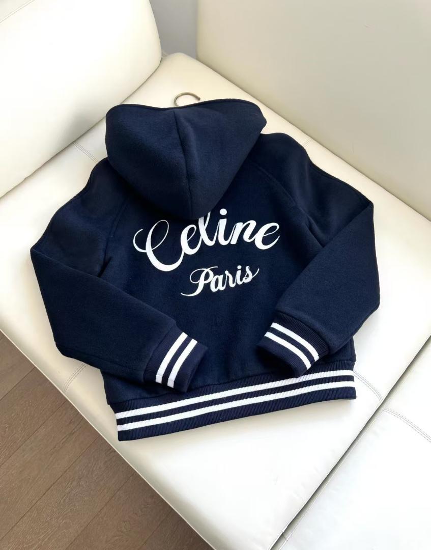 ♡大人気 美品♡【本日発送】CELINEネイビー フード付き スタジャン