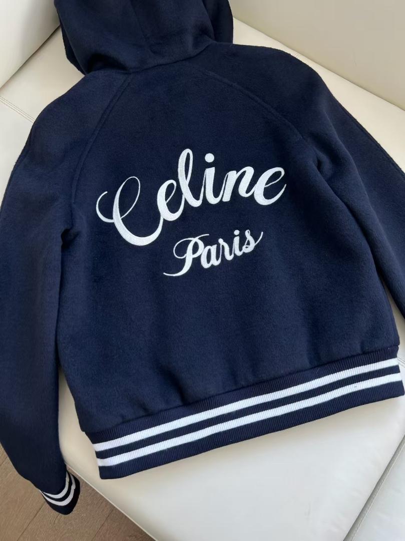 ♡大人気 美品♡【本日発送】CELINEネイビー フード付き スタジャン